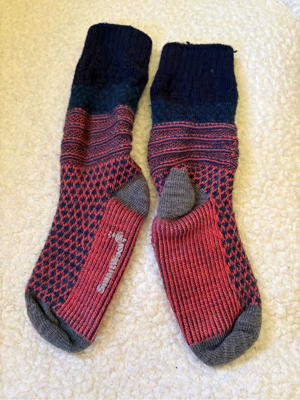 Women’s Red & Black SMART WOOL Crew Socks - UNISEX